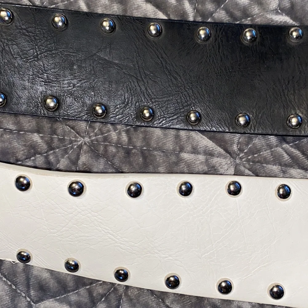 Rue 21 Black White Black Bundle Stud Waist Belts - Picture 4 of 10